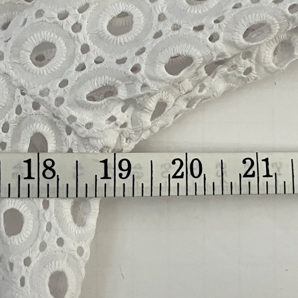 Anne Klein NWT White Eyelet Lace Roll Tab Long Sleeve Cotton Blouse Size XS - Picture 10 of 11